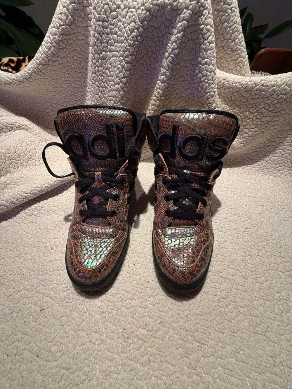 Adidas Jeremy Scott Instinct Hi Rainbow Snakeskin Sneakers